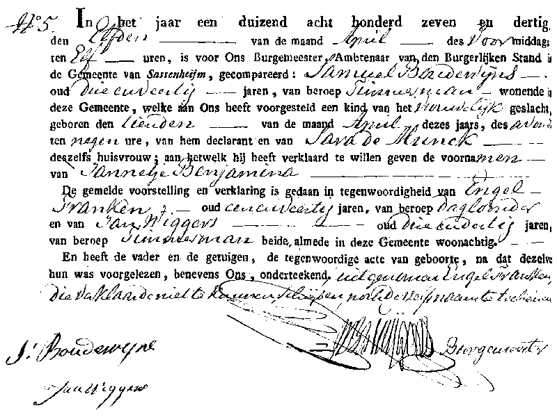 18370411 geb akte 5 Jannetje B dv S Boudewijns - S d Munk